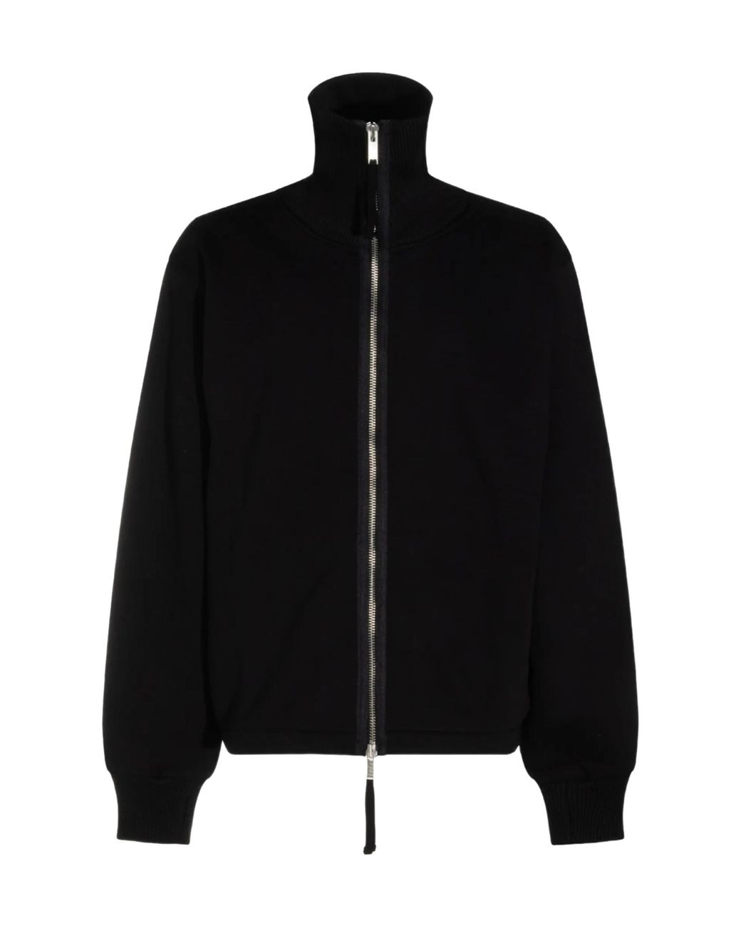 Thom Krom Black Knitted Zip-Up Jacket for men