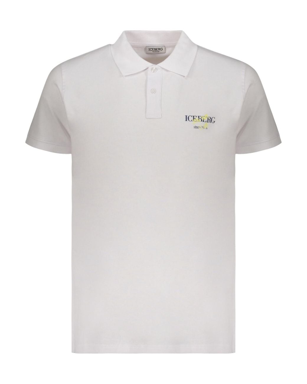 Iceberg White Logo Short-Sleeve Polo Shirt for men