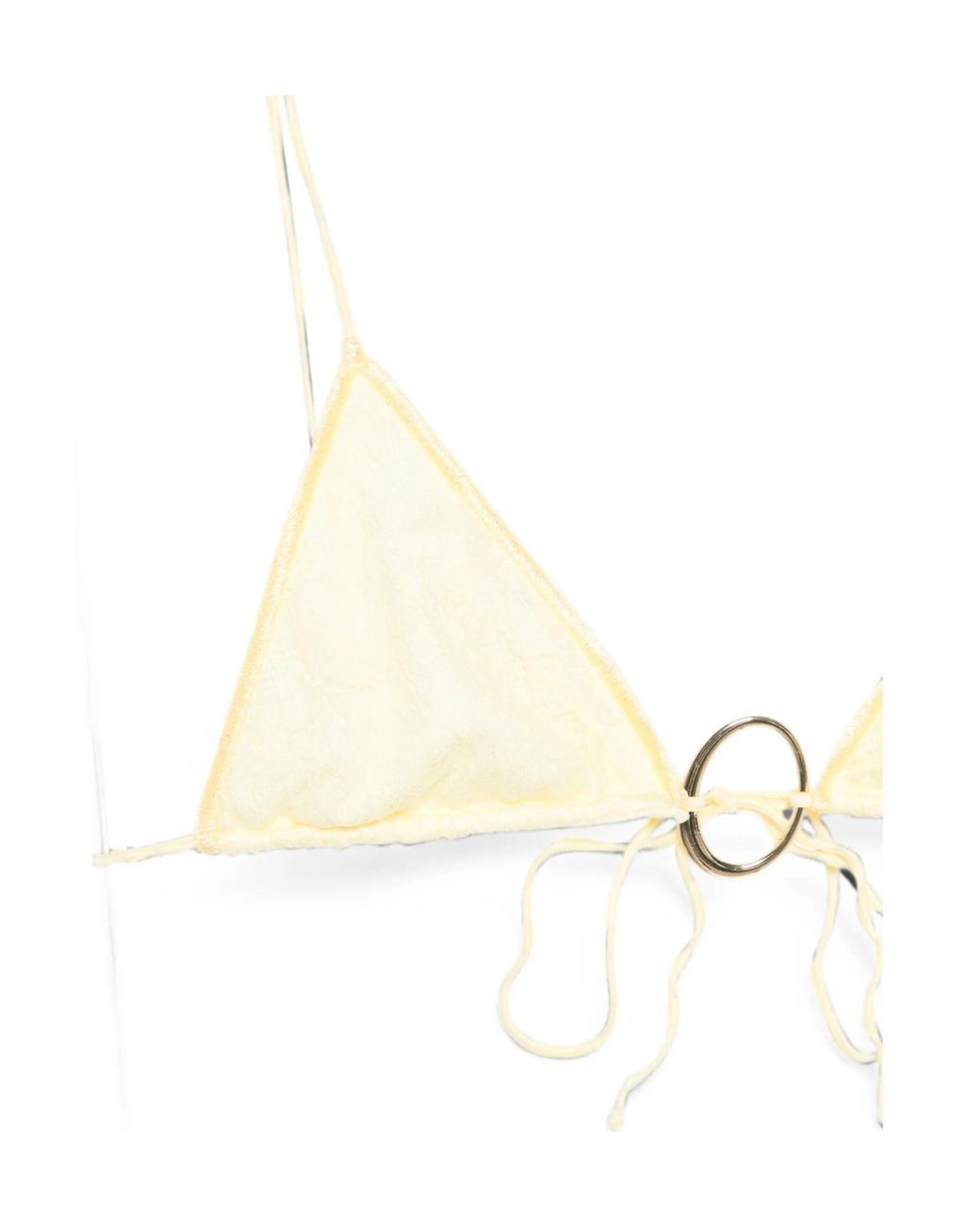 Oseree White Oséree Lace Ring-Detail Triangle Bikini Set