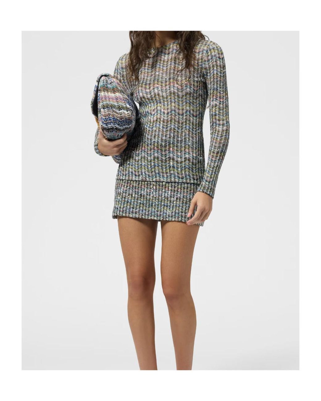 Missoni Gray Slim-Fit Crew-Neck Sweater