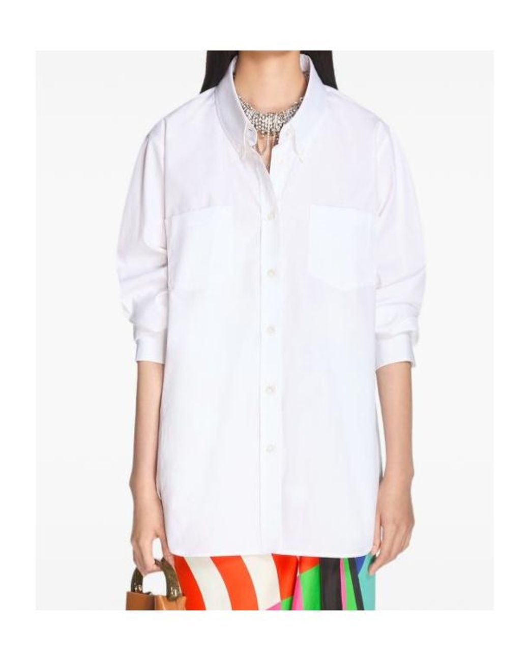 Dries Van Noten White Loose Poplin Shirt