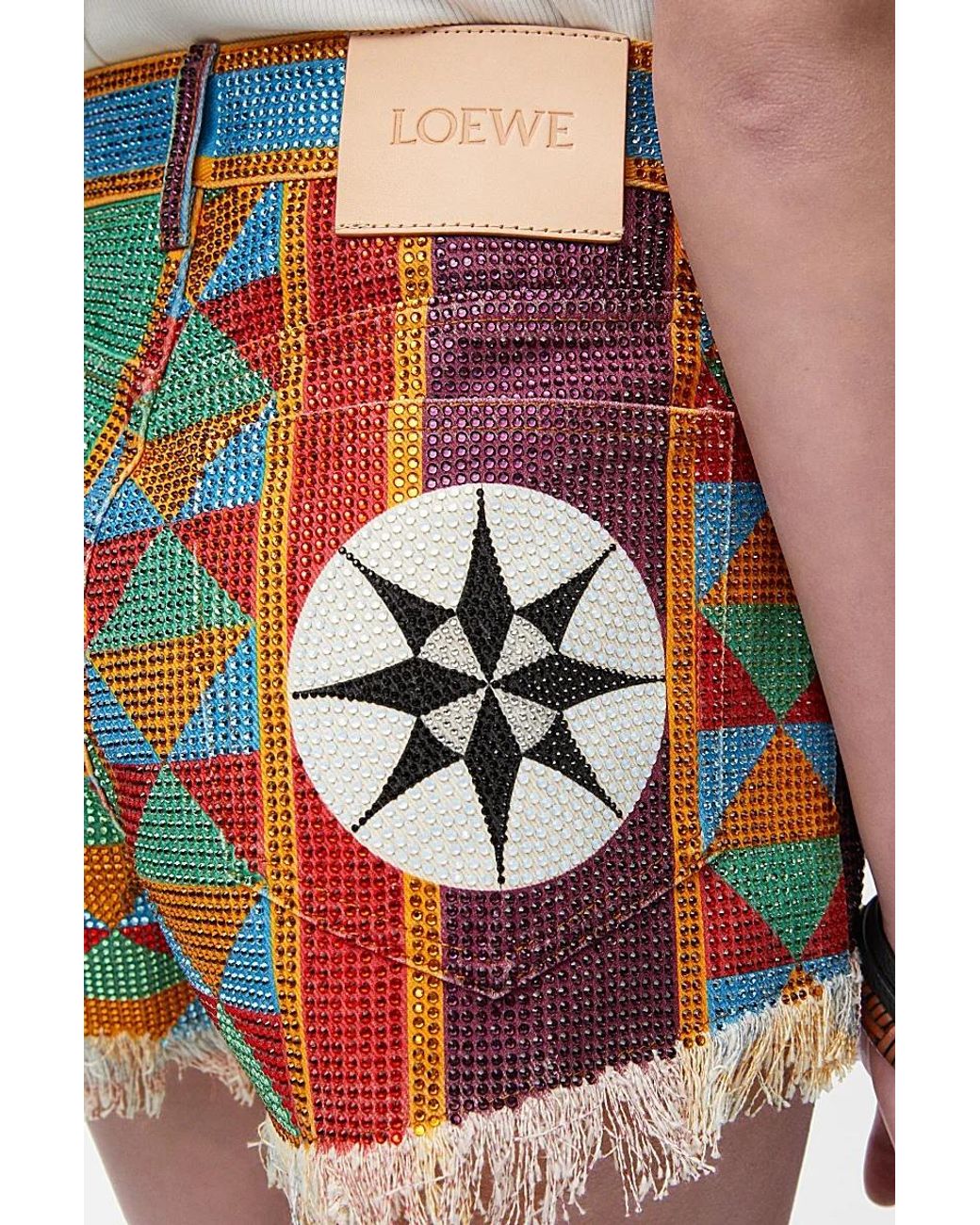 Loewe White Embellished Shorts
