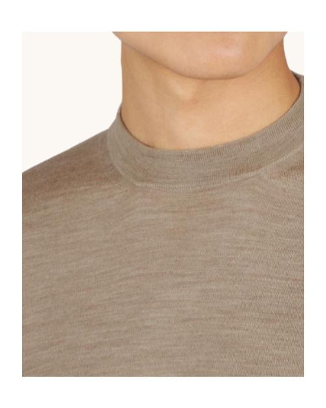 Paul & Shark Natural 140S Superfine Merino Wool Crewneck Sweater for men