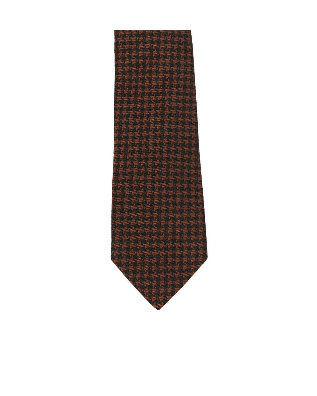Tagliatore Brown Houndstooth Pattern Tie for men