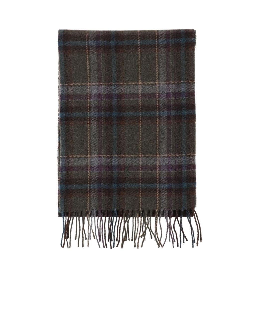 Polo Ralph Lauren Black Checked Fringed Scarf for men
