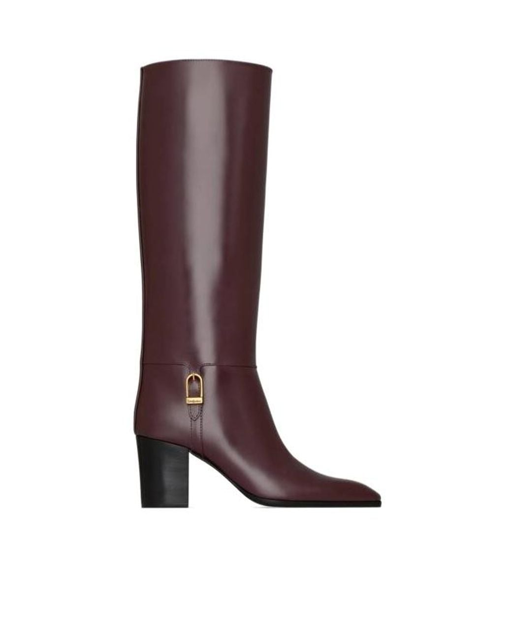 Saint Laurent Brown Julia Square Toe Boots