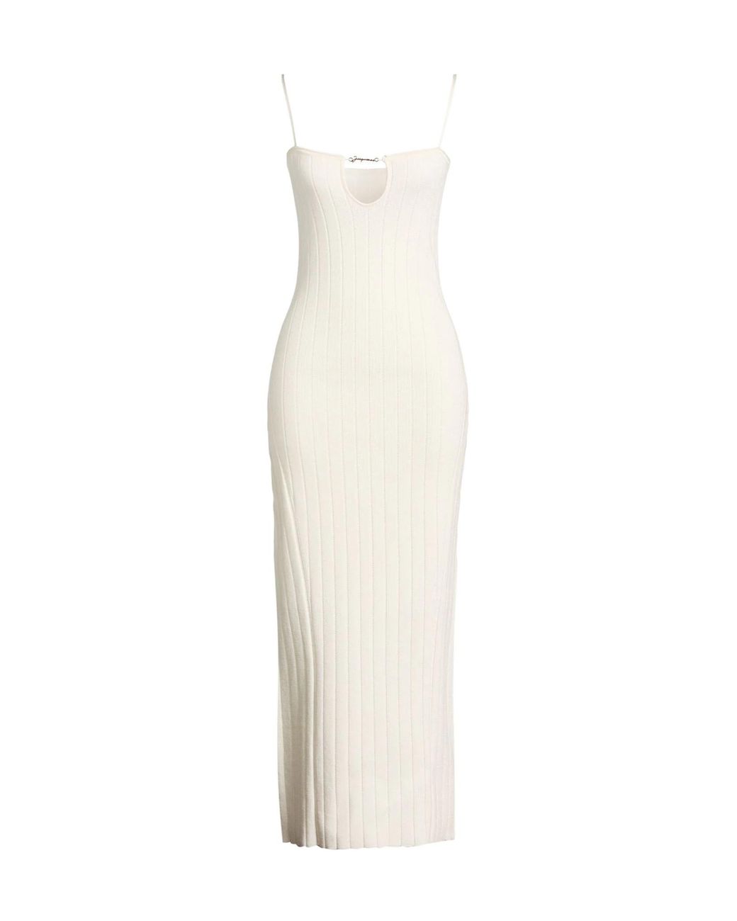 Jacquemus White Maxi Dress Viscose, Polyester