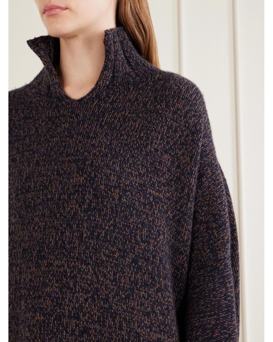 Khaite Blue Cashmere Mélange Sweater
