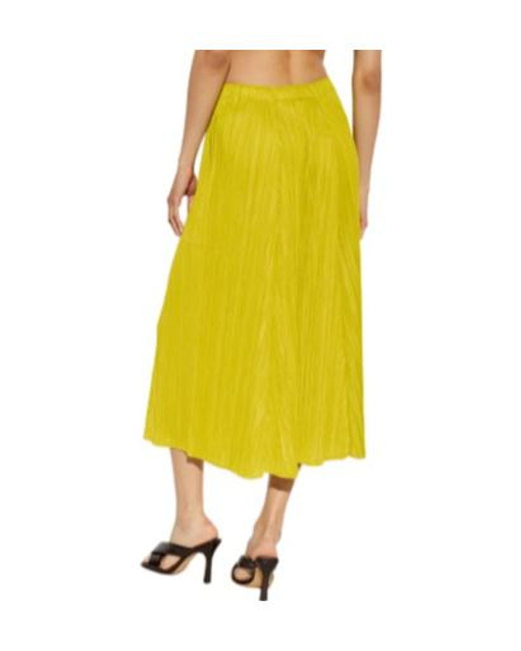Pleats Please Issey Miyake Yellow Pleats Please Issey Miyake Wide-Leg Pleated Pants