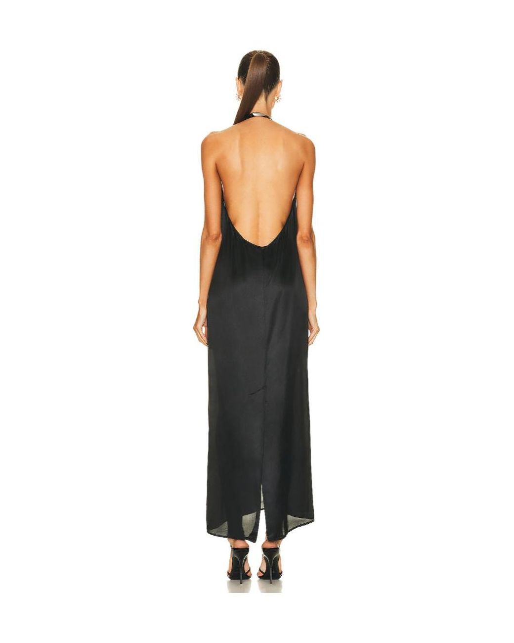 Acne Black Keyhole-Neck Open-Back Maxi Dress