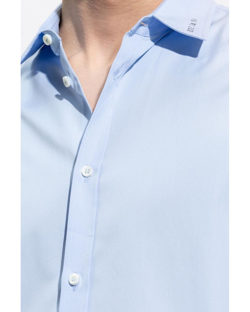 DSquared² Blue Logo-Embroidered Button-Up Shirt for men