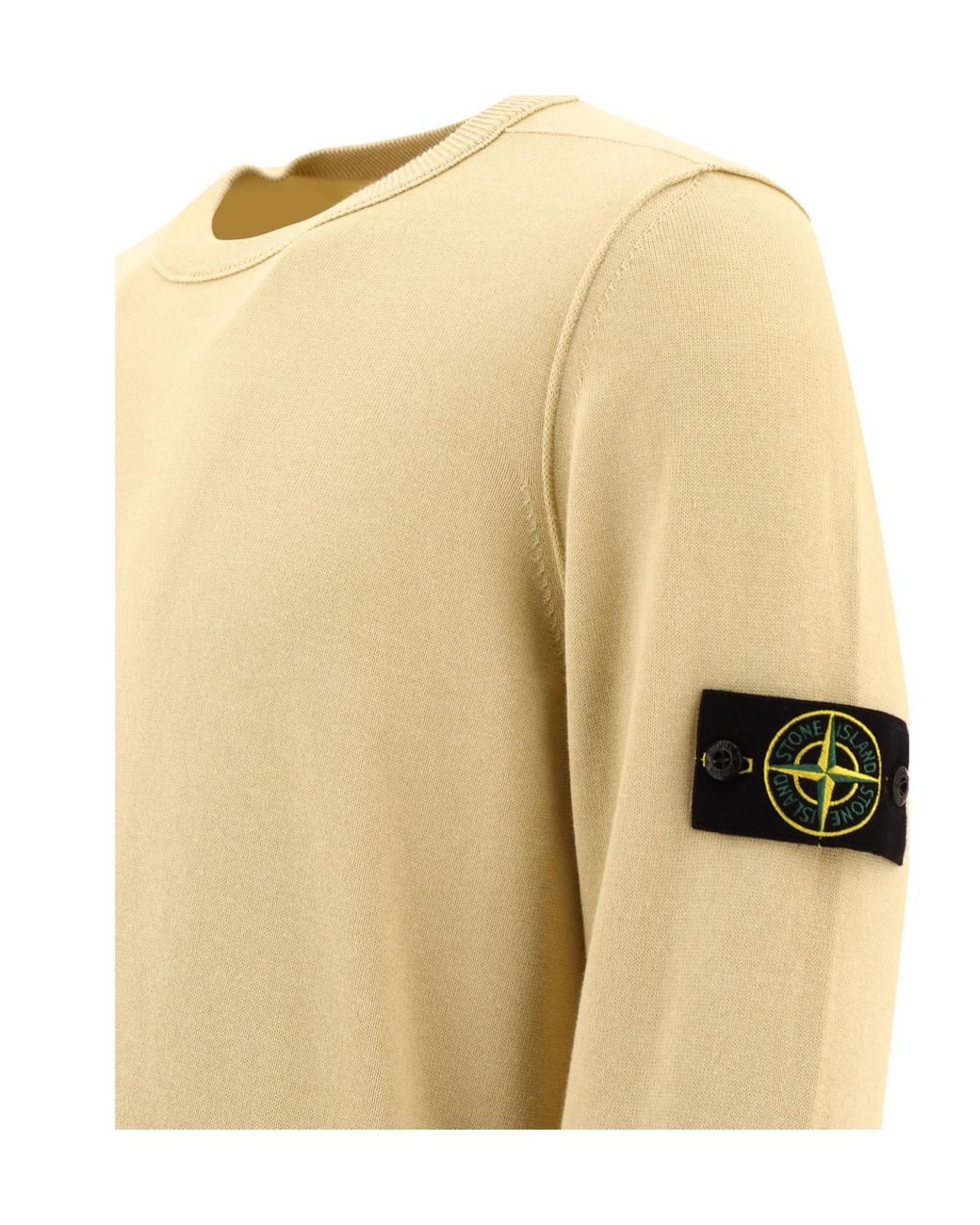 Stone Island Natural Compass Patch Crewneck Knitted Jumper for men