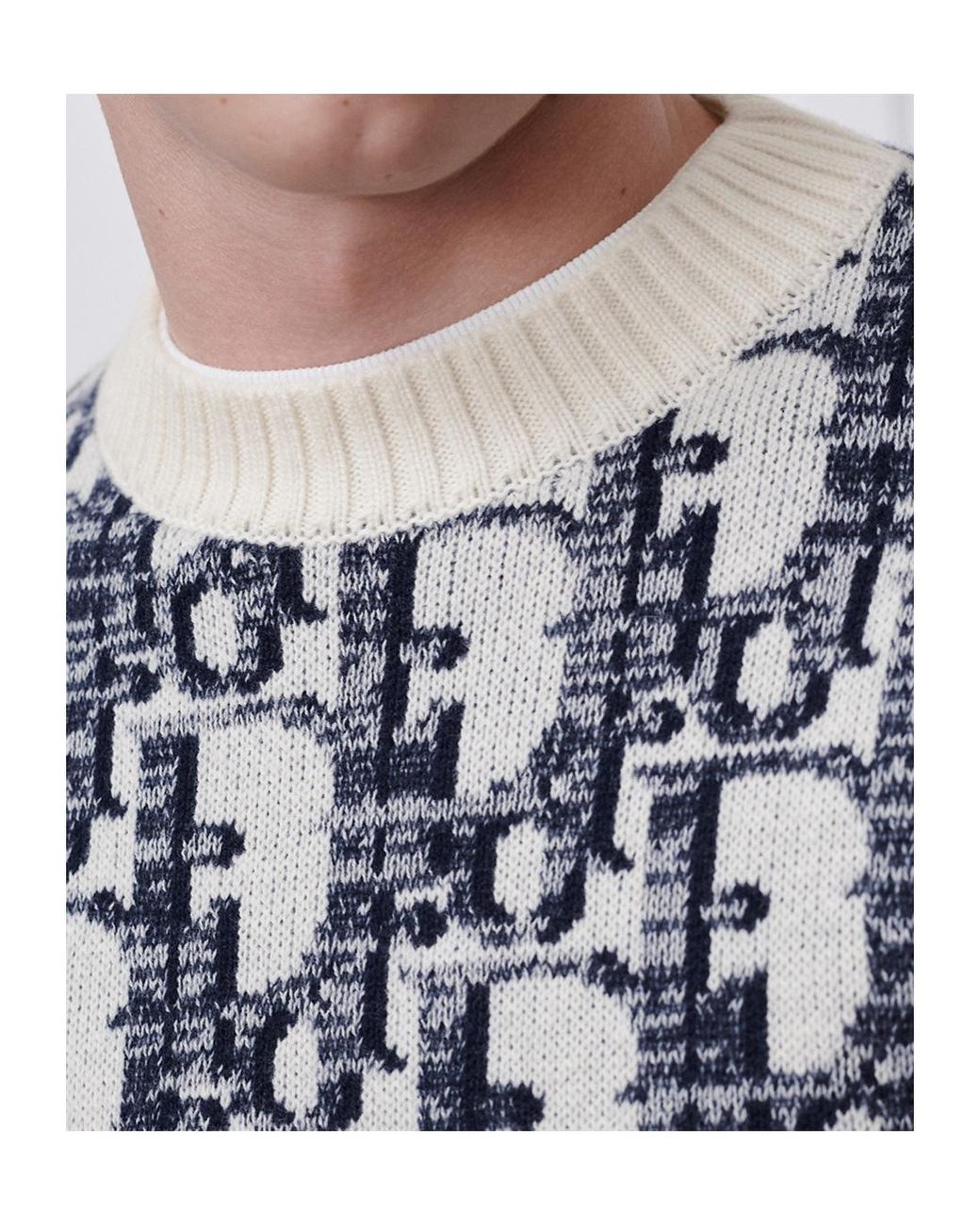 Dior Blue Oblique Sweater, Regular Fit for men