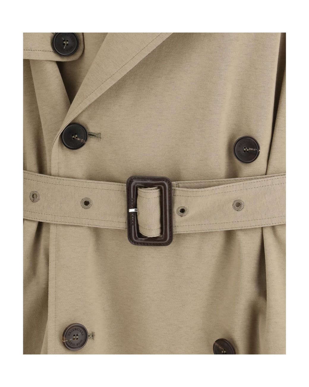 Balenciaga Natural Belted Double-Breasted Trench Coat