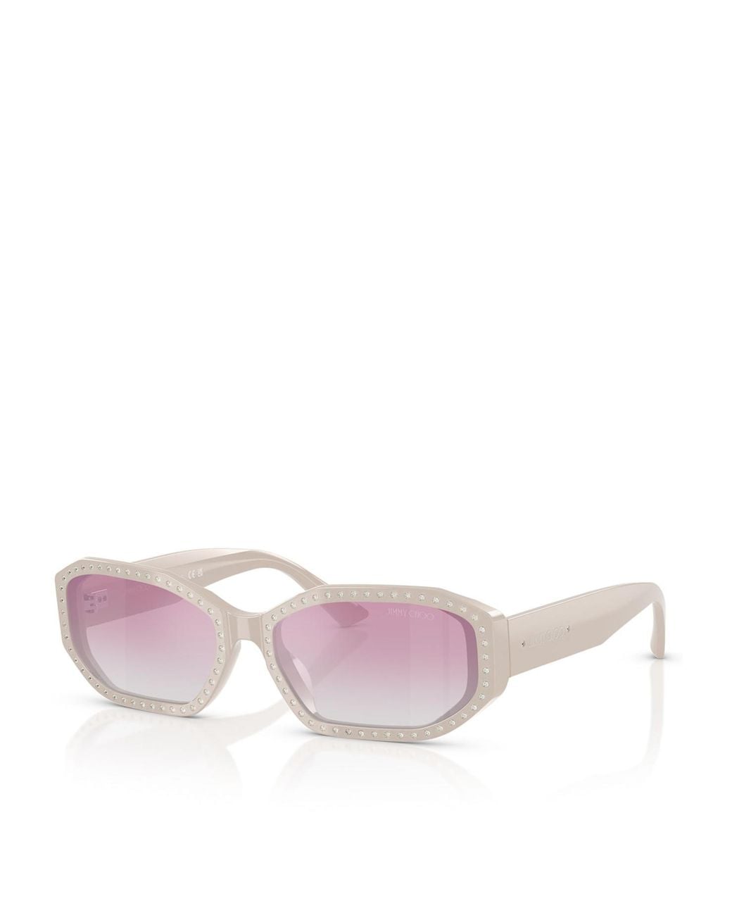 Jimmy Choo Pink Eyewear Oval Frame Sunglasses