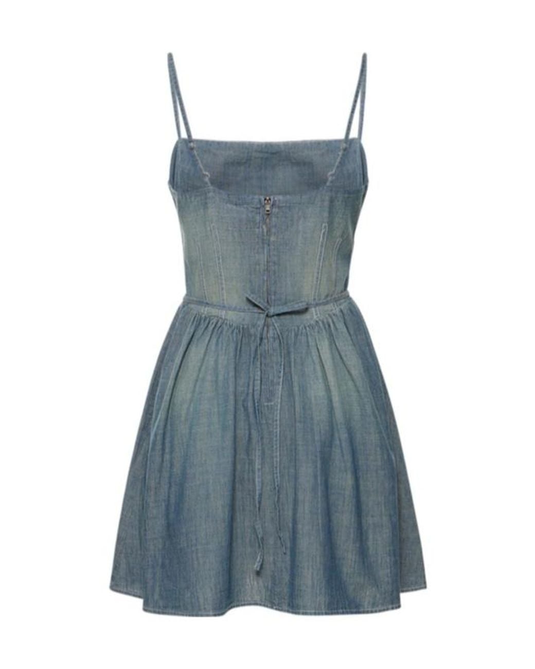 Re/done Blue Young Bohemian Mini Dress