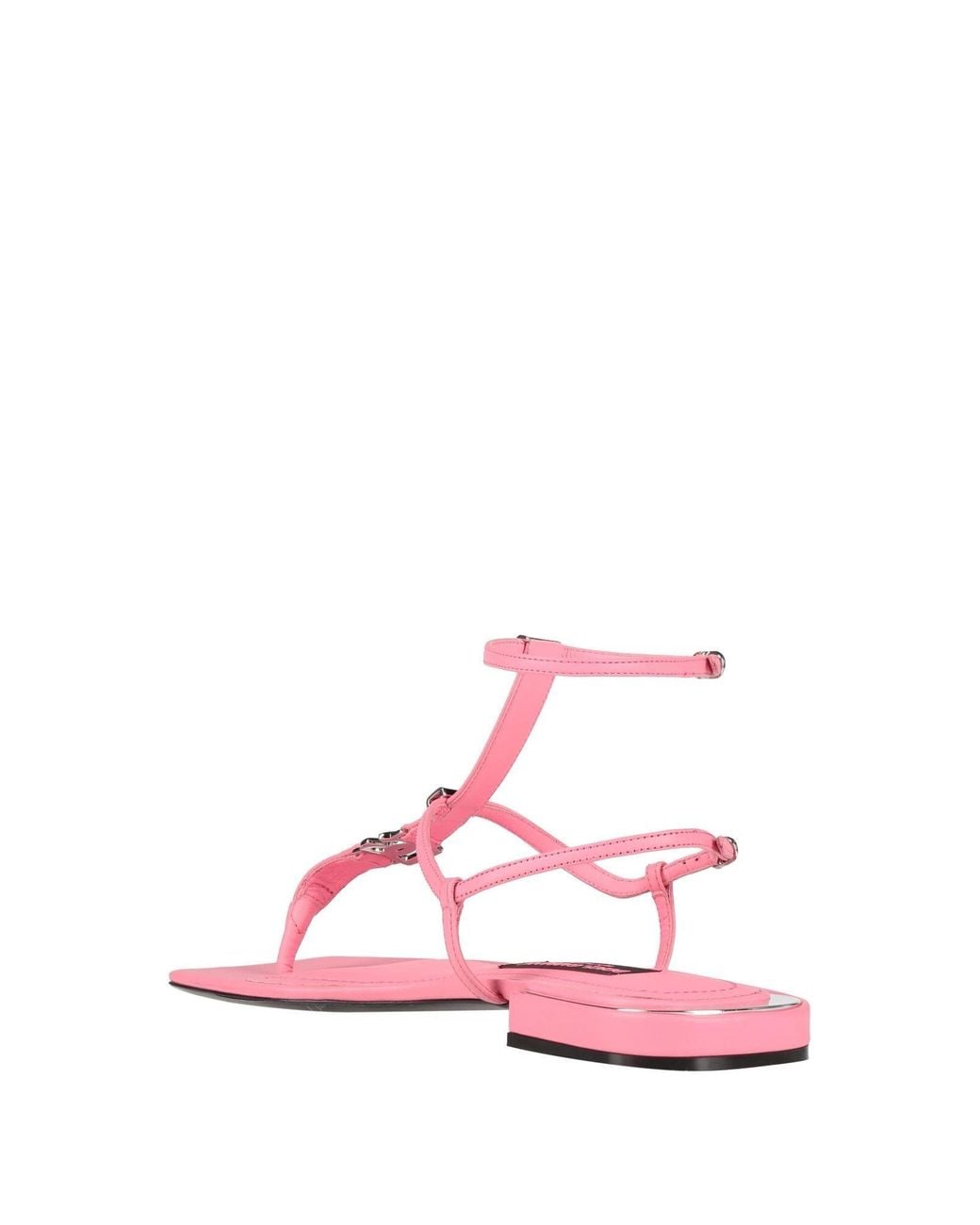 Dolce & Gabbana Pink Minimalist Leather Sandals