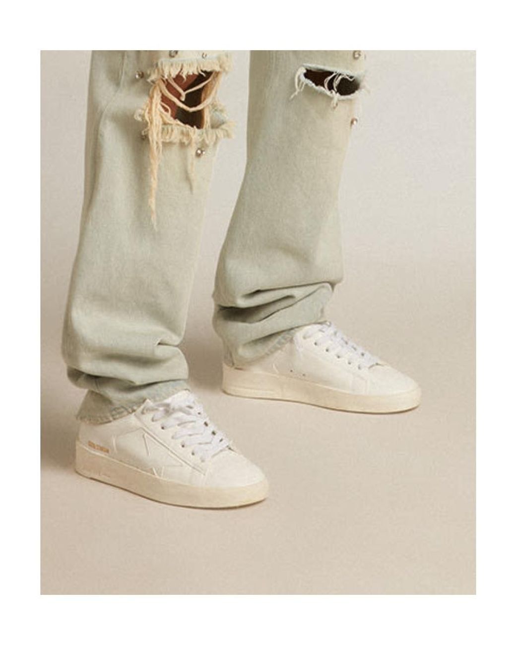 Golden Goose Deluxe Brand White Stardan Low-Top Sneakers