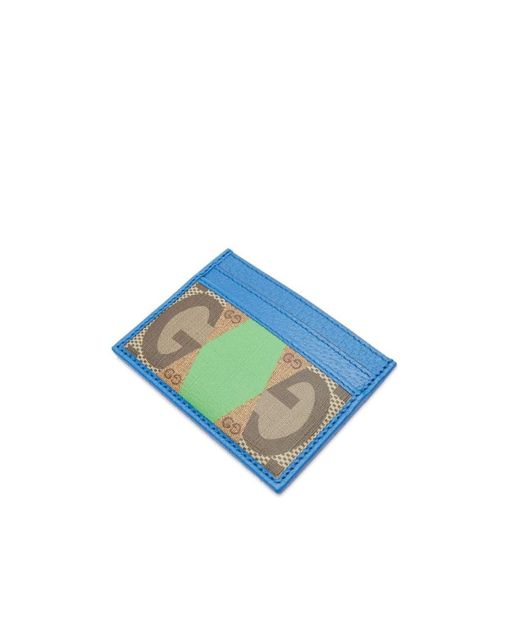 Gucci Blue Gg Rhombus Printed Cardholder for men