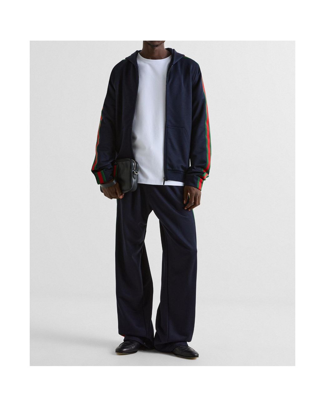 Gucci Blue Drawstring Straight-Leg Casual Trousers for men