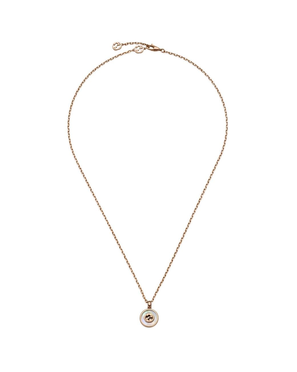 Gucci White Interlocking Necklace
