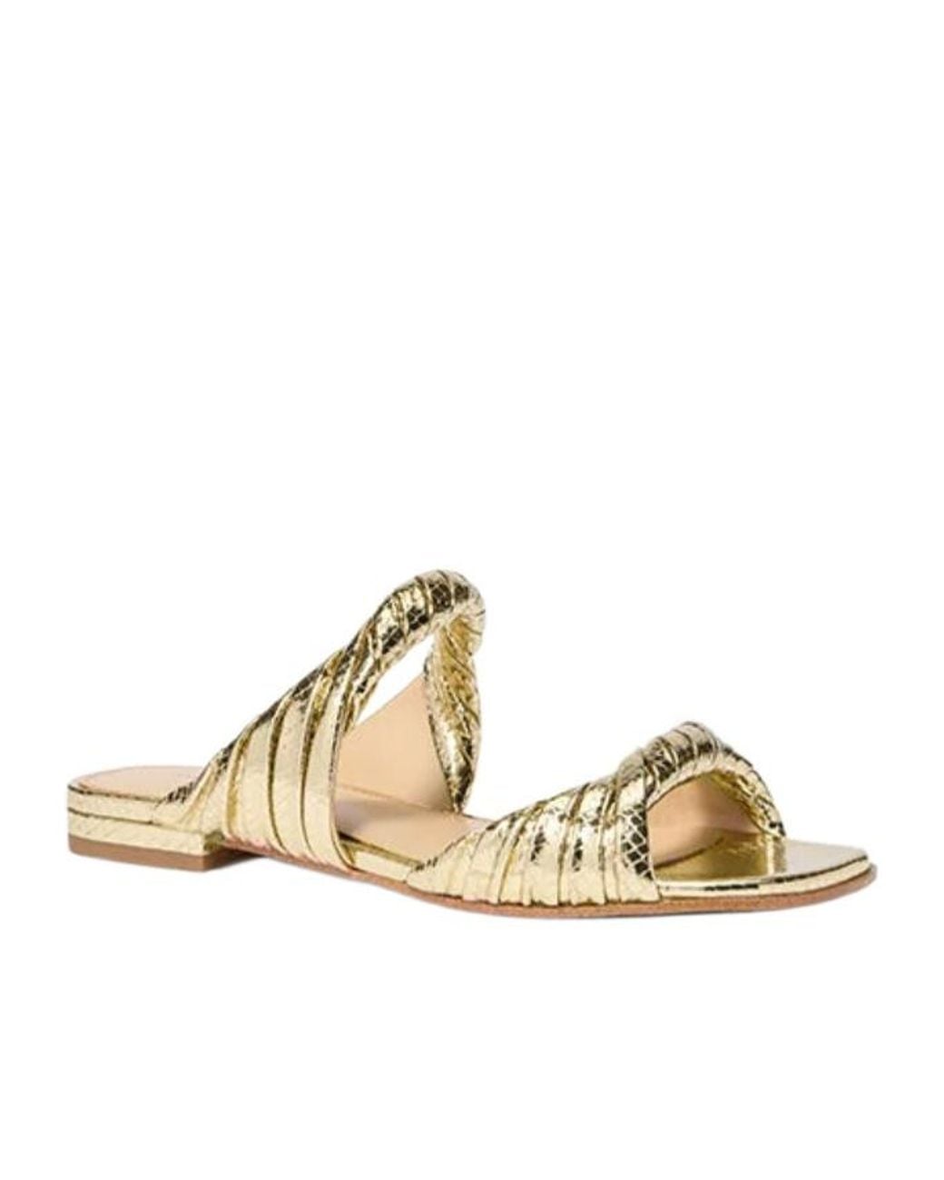 MICHAEL Michael Kors Kiana Metallic Embossed Leather Sandals