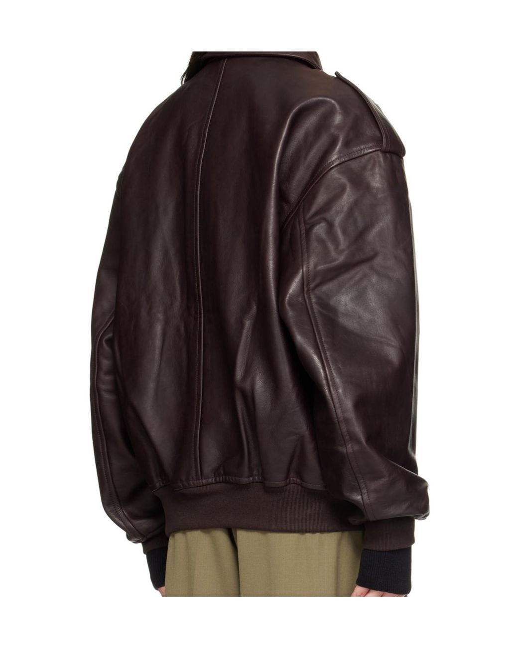 Frankie Shop Brown Long-Sleeved Leather Jacket