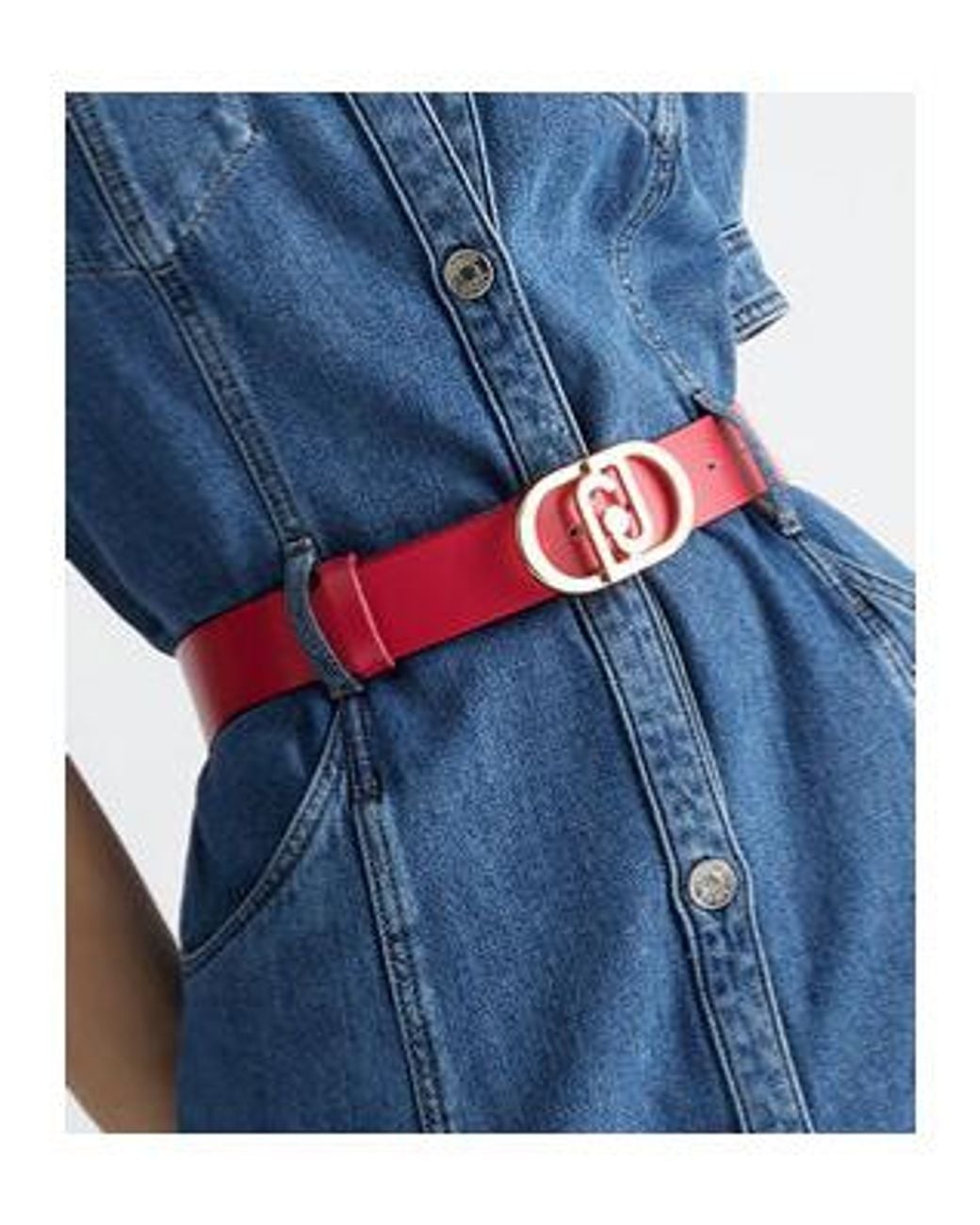 Liu Jo Pink Logo Buckled Leather Belt