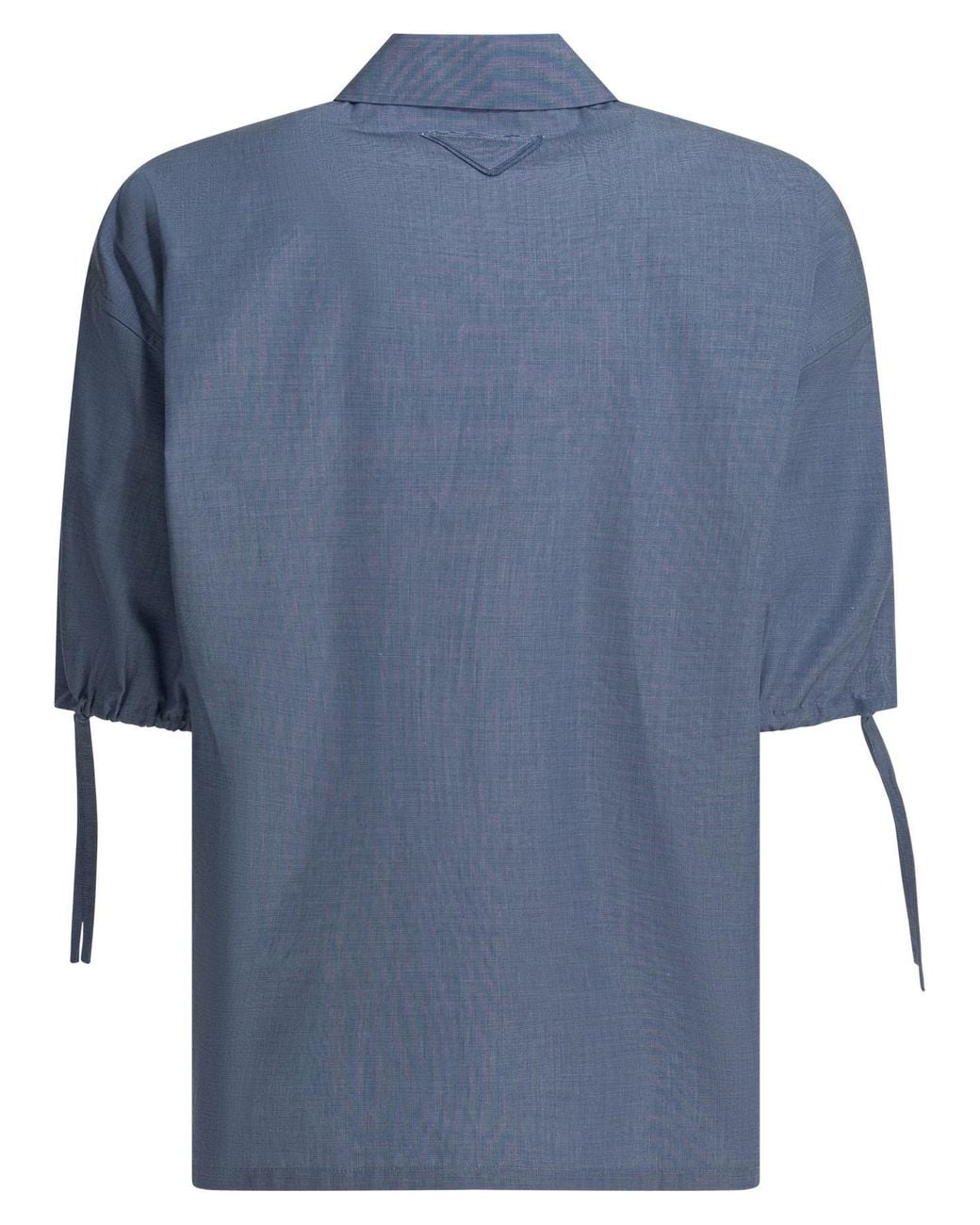 Prada Blue Short-Sleeved Button-Up Shirt