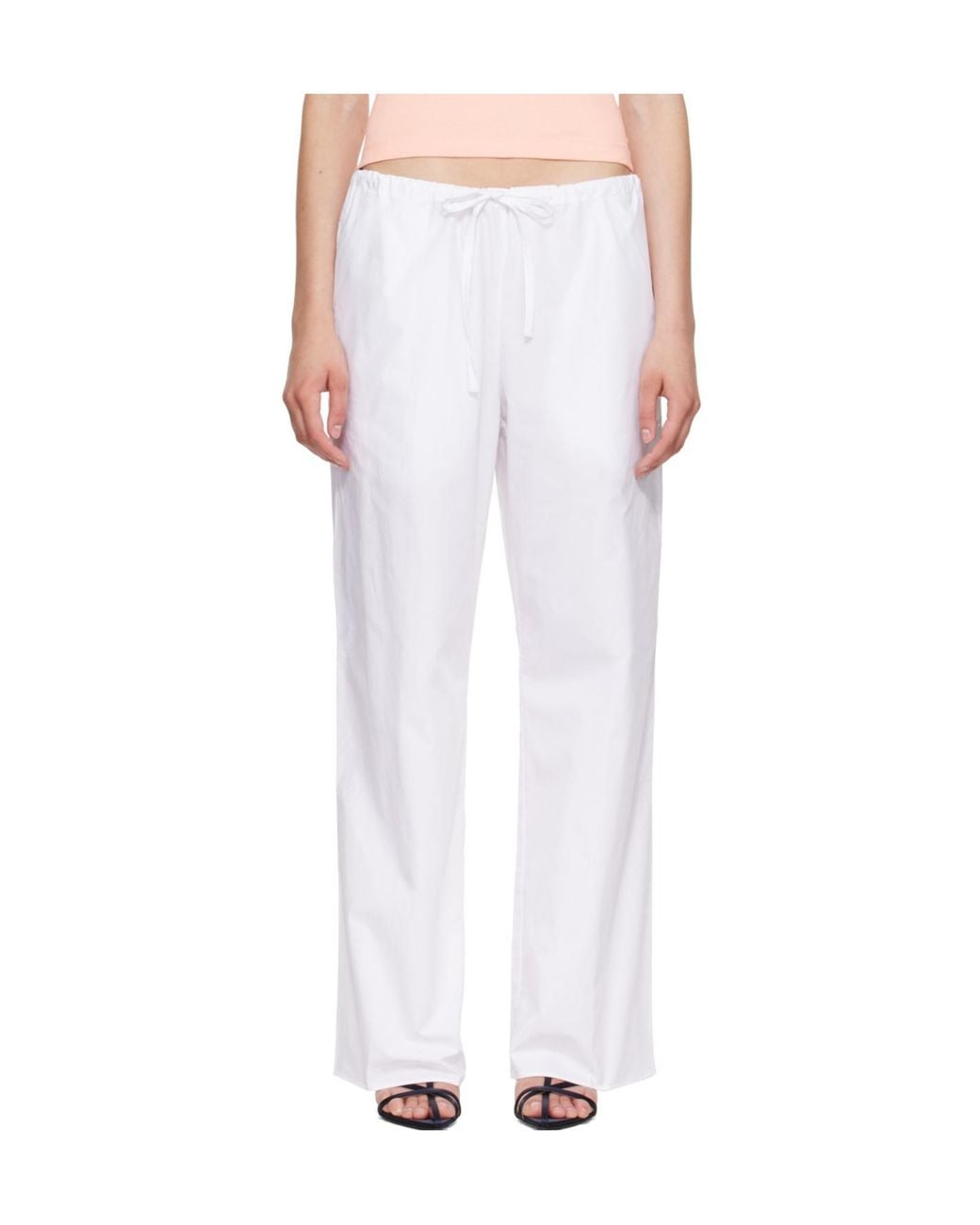 Flore Flore White Josephine Full-Length Trousers