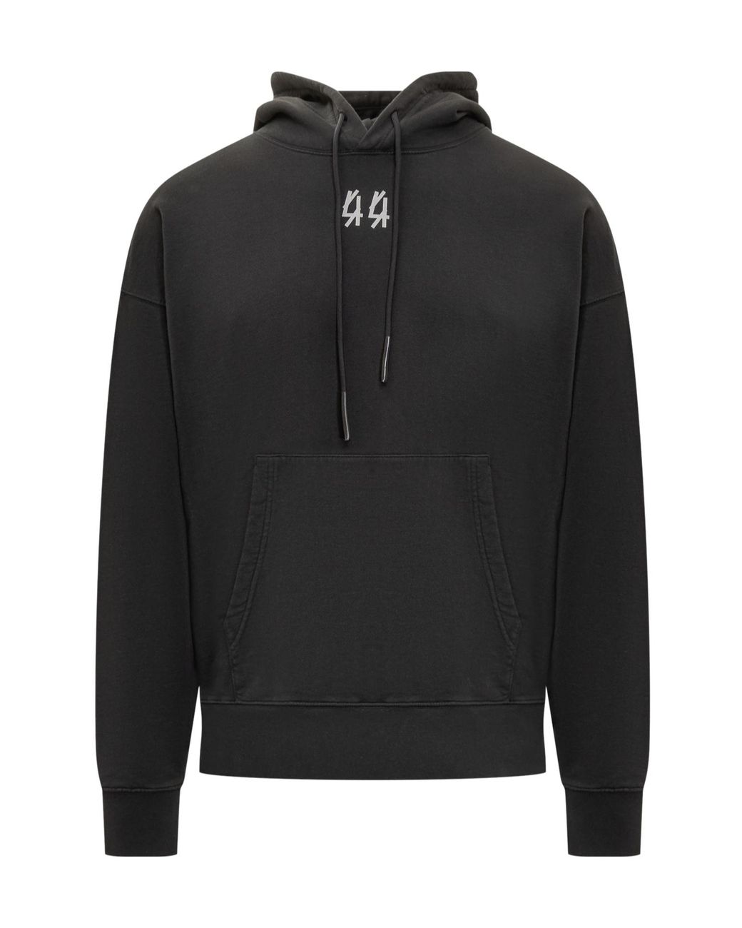 44 Label Group Black Logo Print Hoodie for men