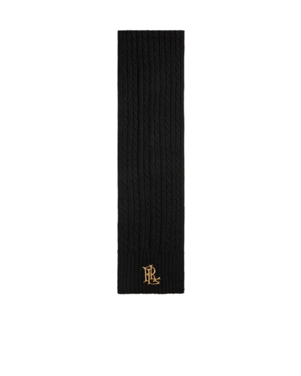 Ralph Lauren Black Ribbed Scarf
