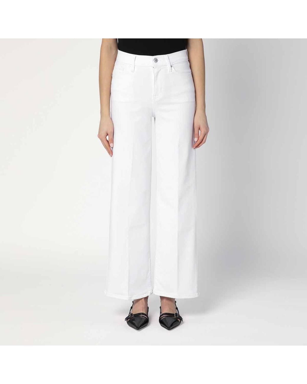 FRAME White Le Slim Palazzo Trousers