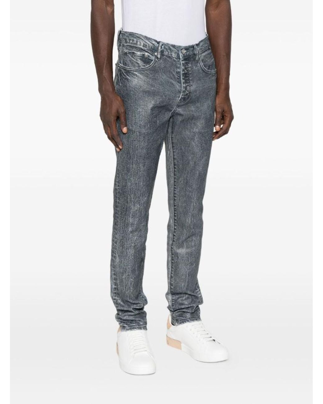 Purple Brand Gray Skinny Jeans for men
