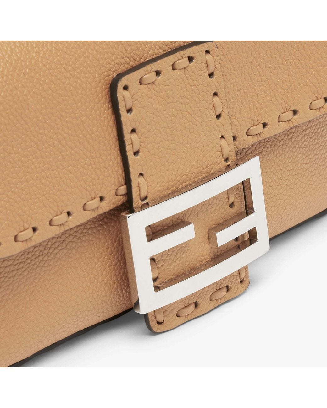 Fendi Metallic Cappuccino-Colored Selleria Bag With 309 Hand-Sewn Stitches