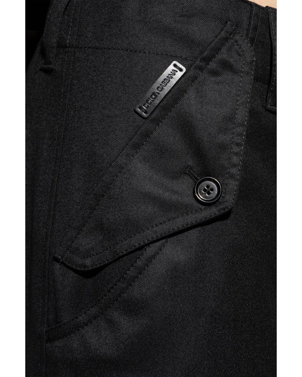 Dolce & Gabbana Black Straight Leg Cargo Trousers for men