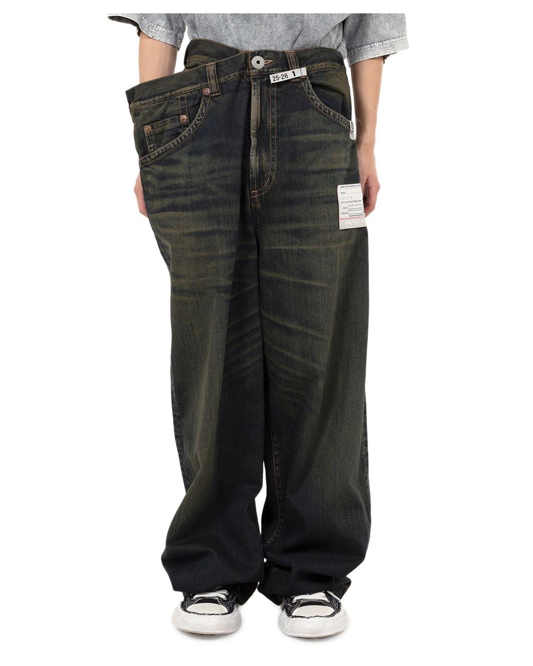 Maison Mihara Yasuhiro Black Layered Jeans for men