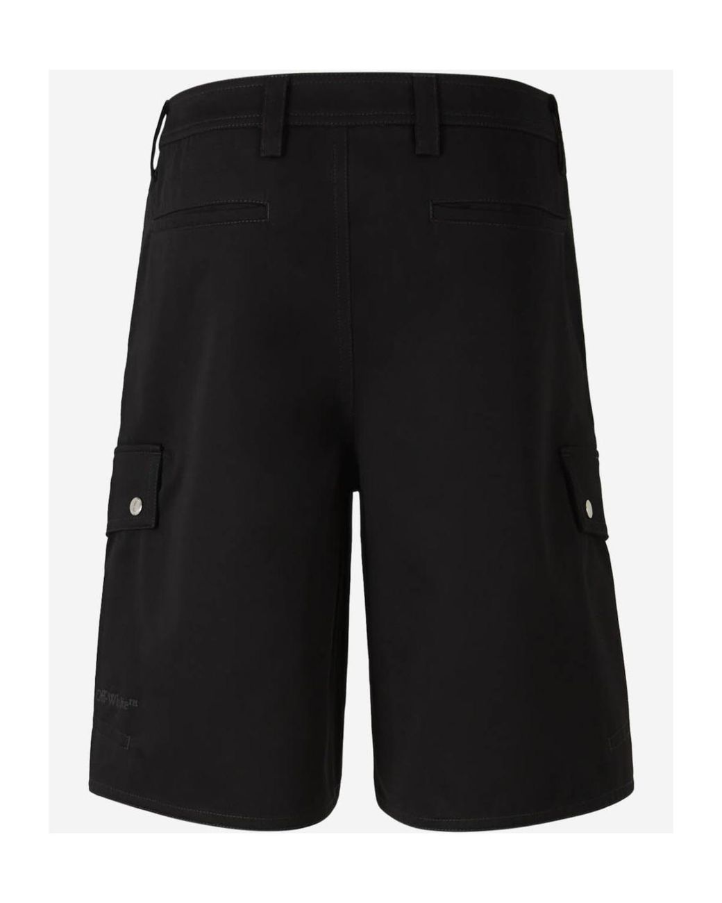 Off-White c/o Virgil Abloh Black Logo Embroidered Cargo Shorts for men