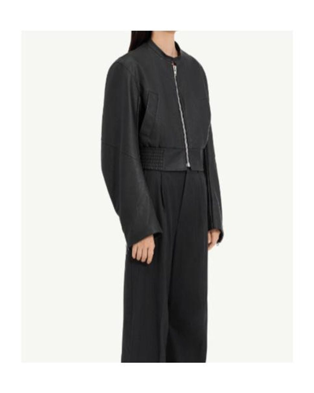 MM6 by Maison Margiela Black Cropped Bomber Jacket