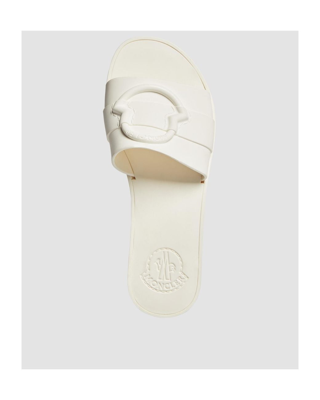 Moncler White Logo Plaque Mon Slides