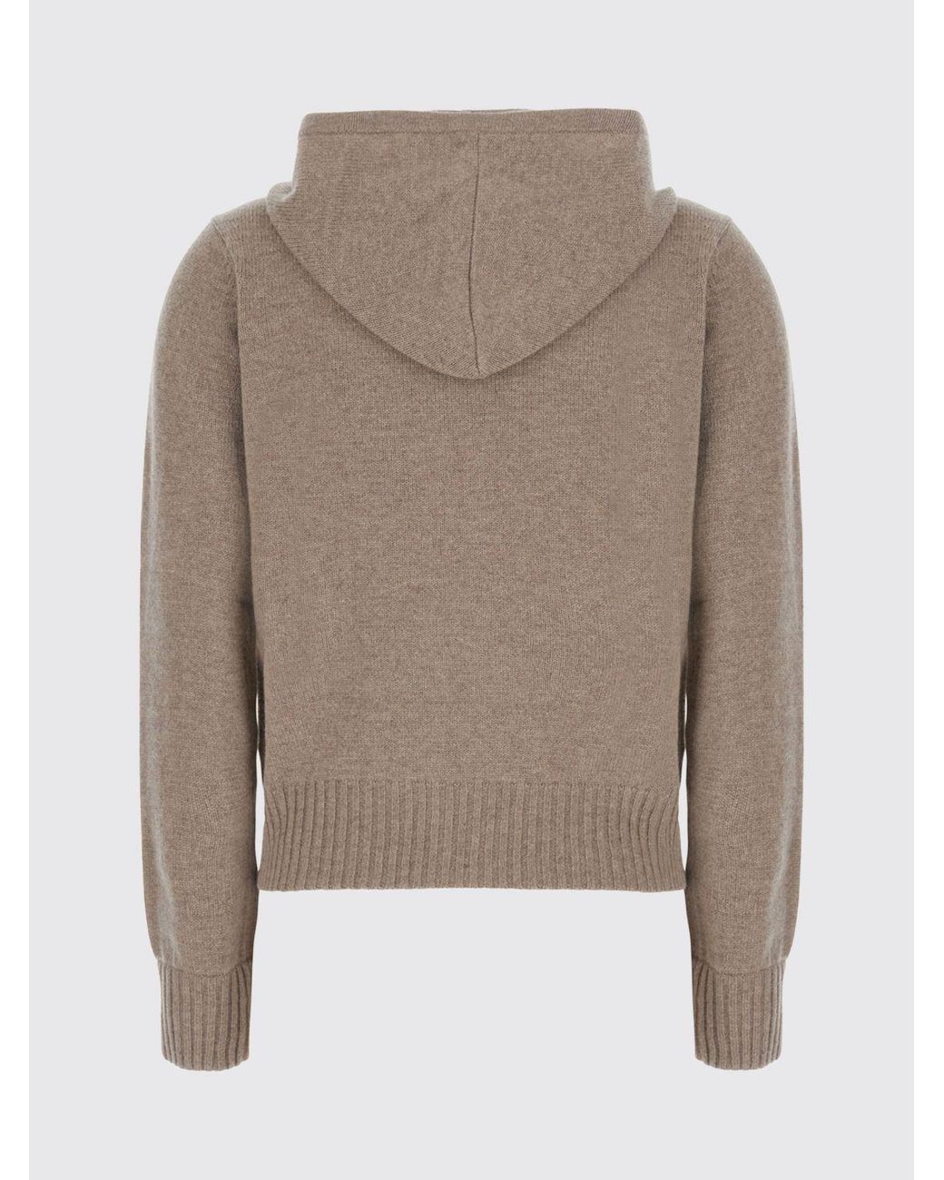 Max Mara Brown Zip-Up Knitted Hoodie