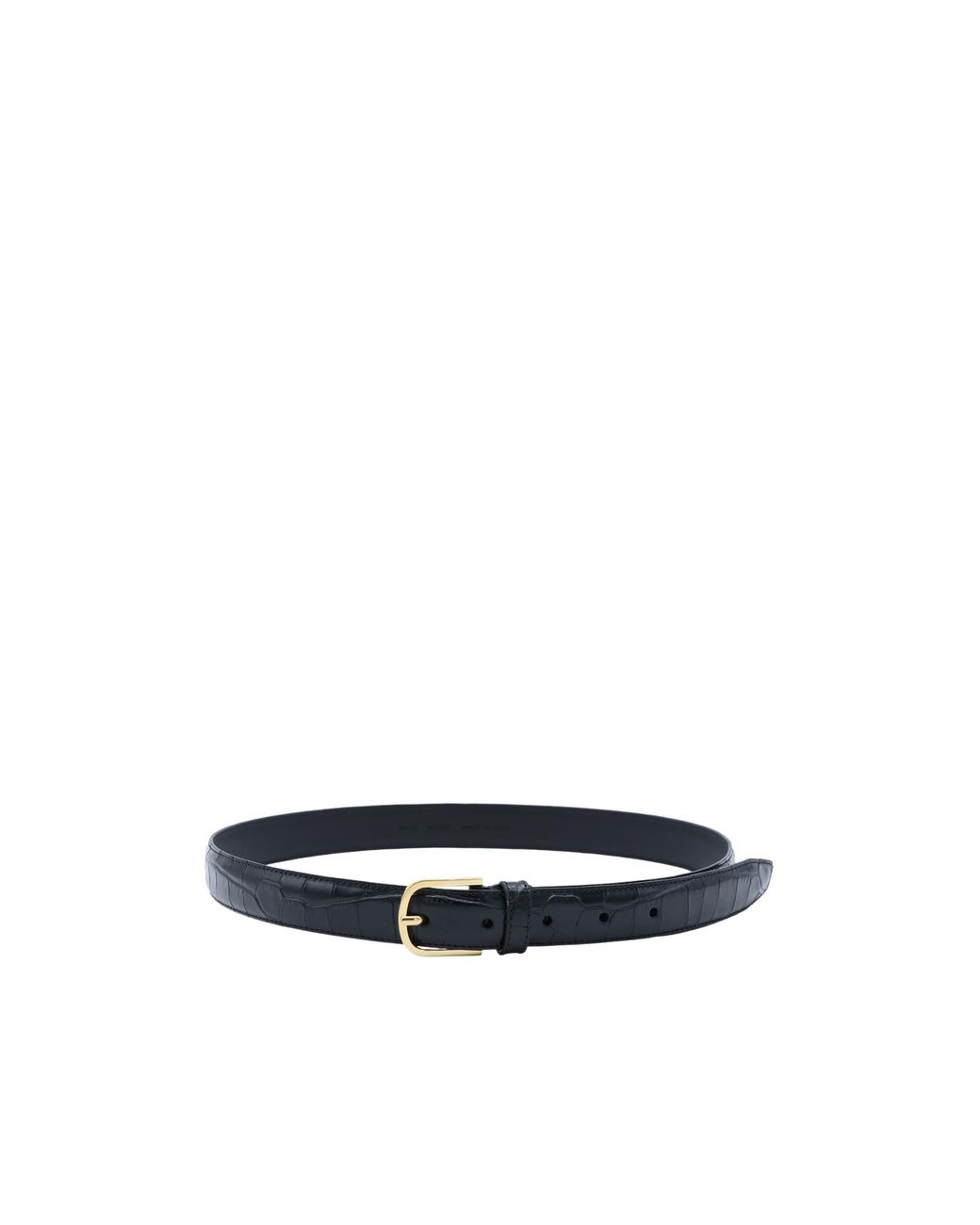 Totême White Slim Crocodile-Embossed Belt