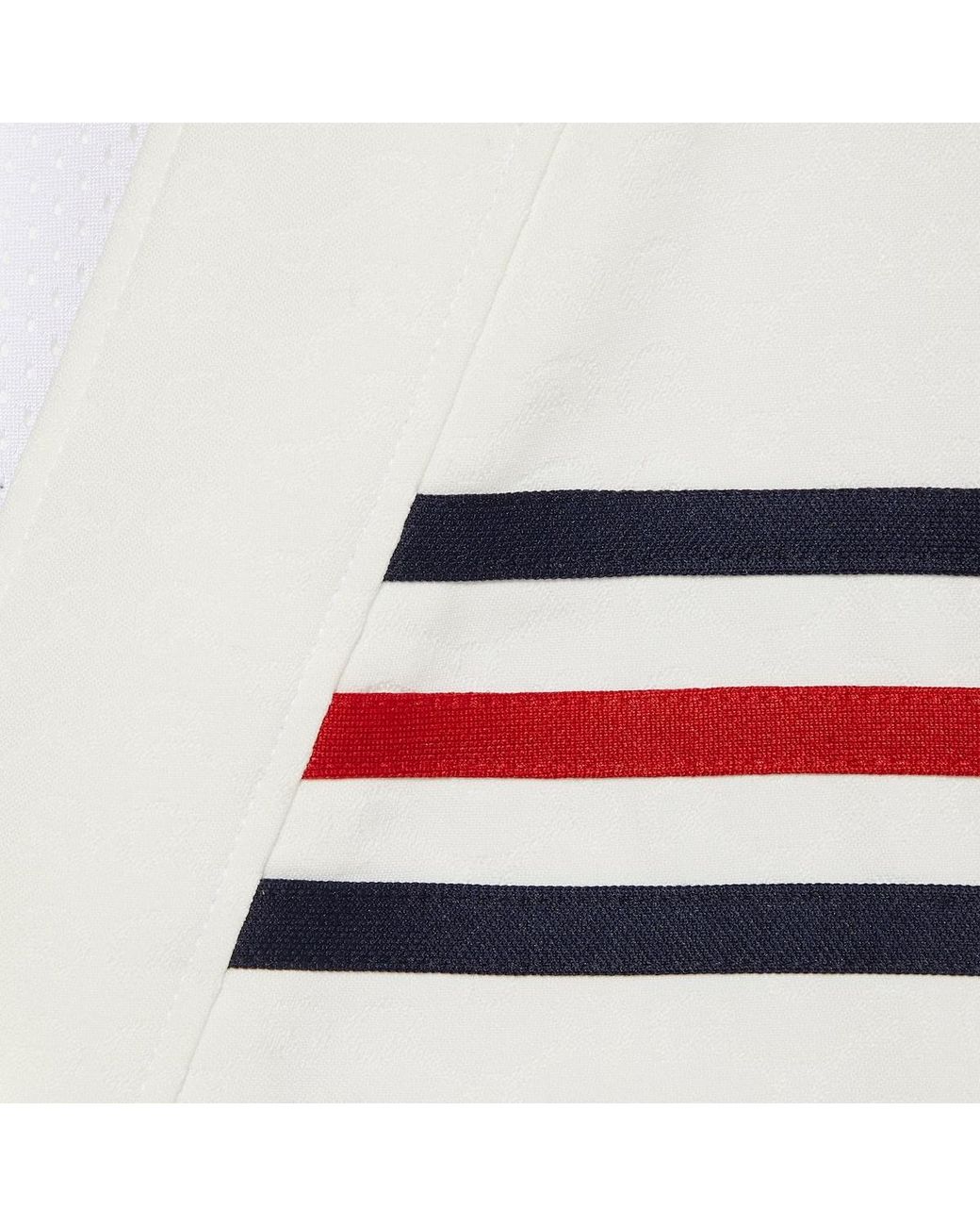 Gucci White Web-Striped V-Neck Cardigan