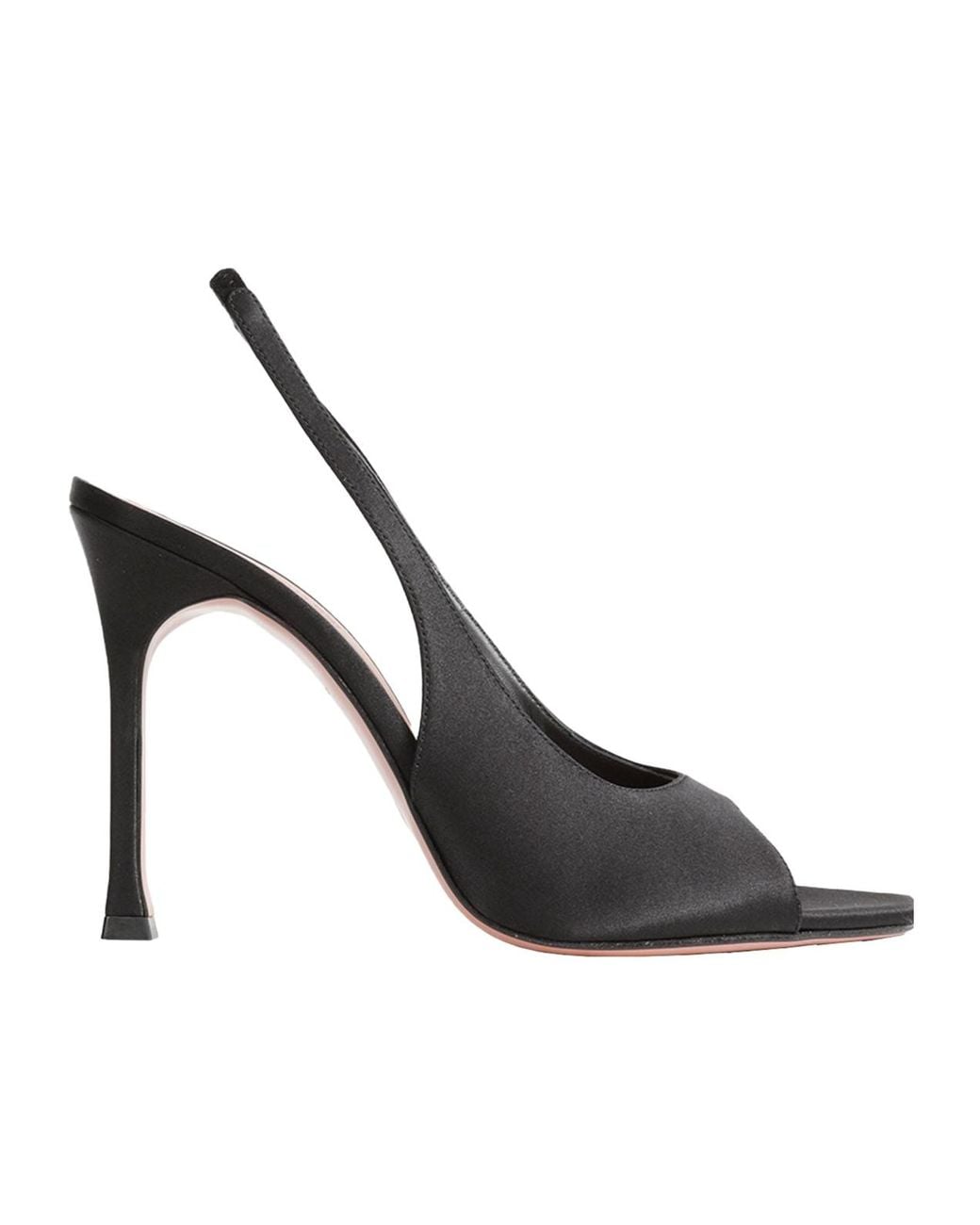 AMINA MUADDI Black Open-Toe High-Heeled Sandals