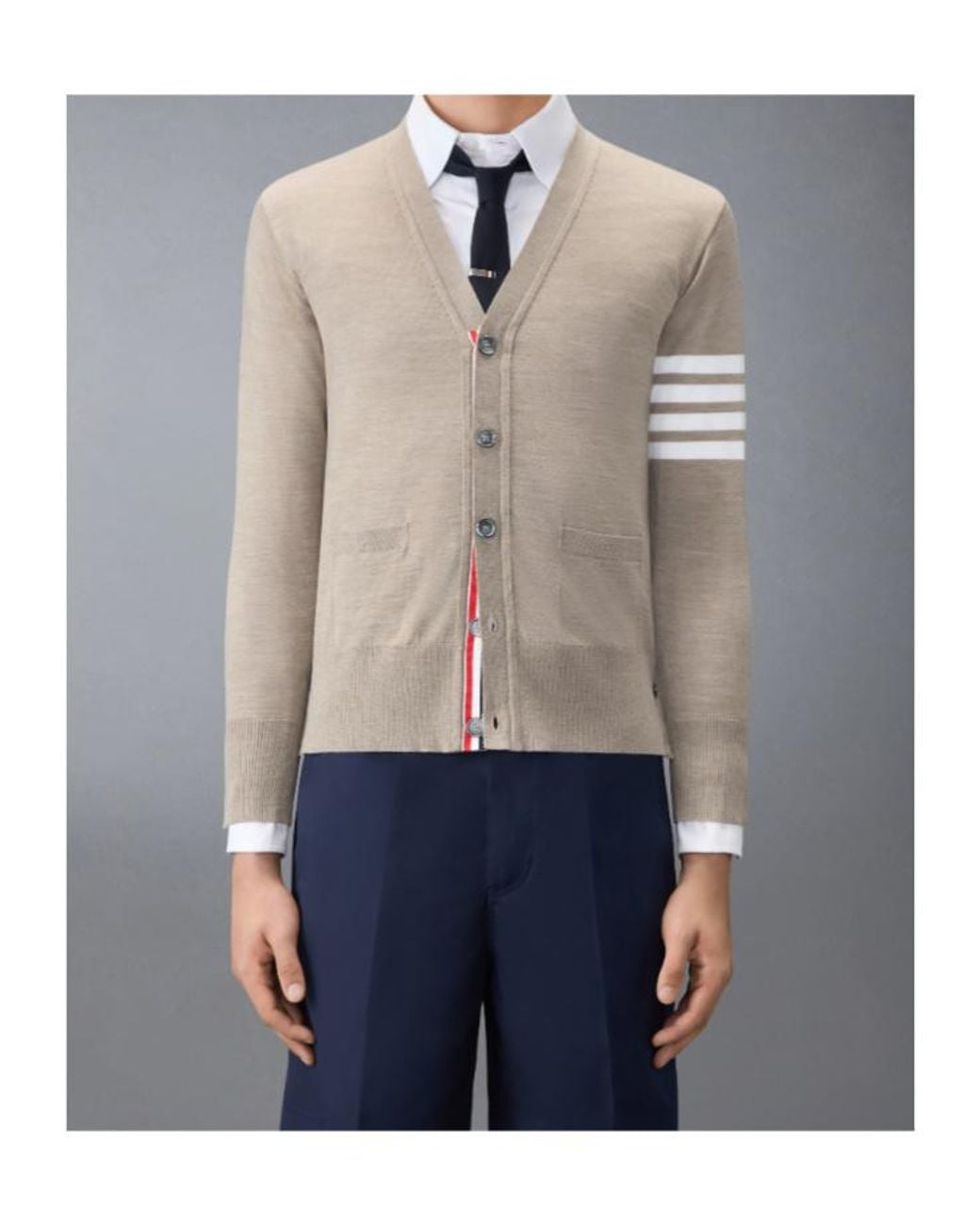 Thom Browne Multicolor 4-Bar V-Neck Cardigan for men