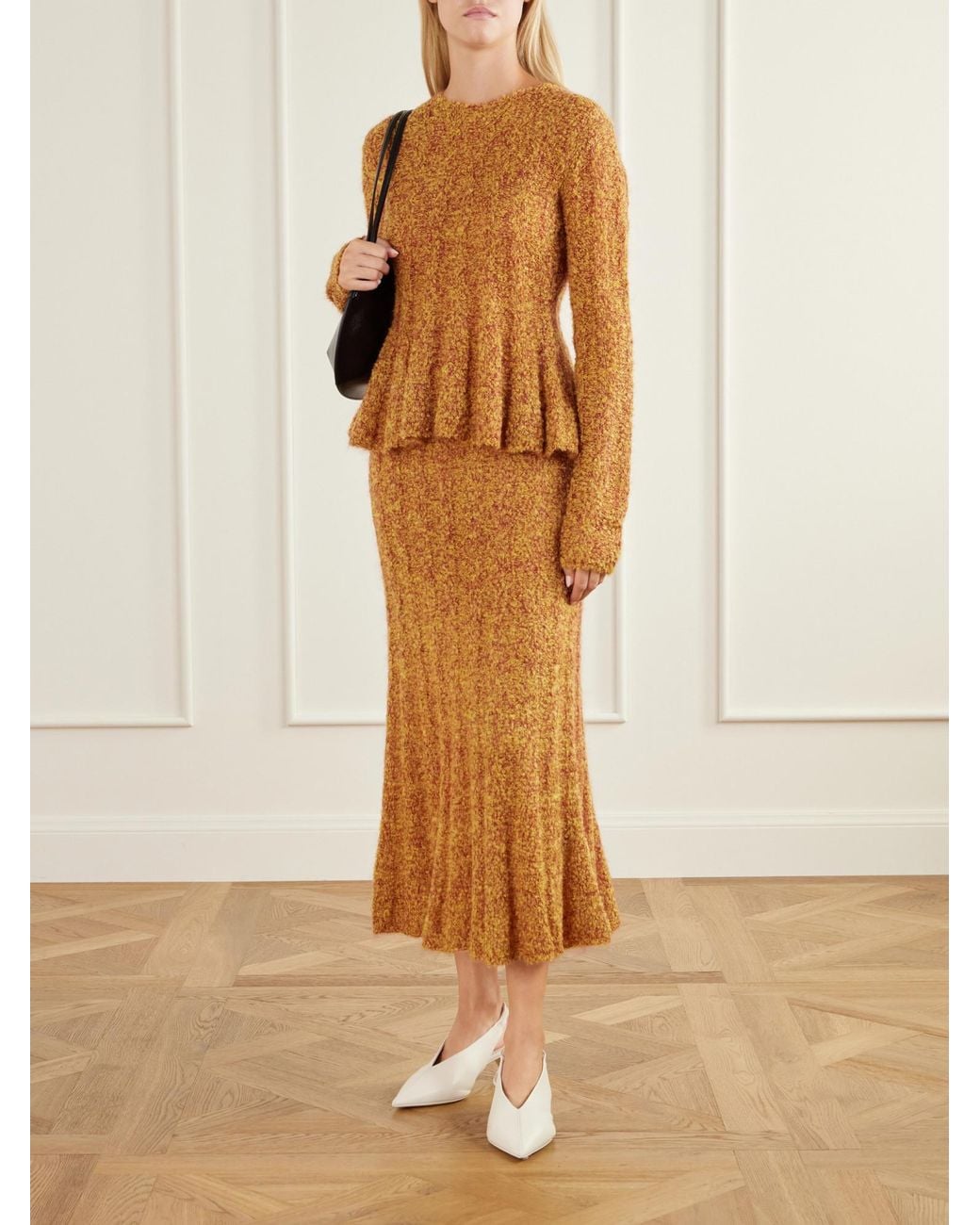 Proenza Schouler Brown Lightweight Midi Knit Dress