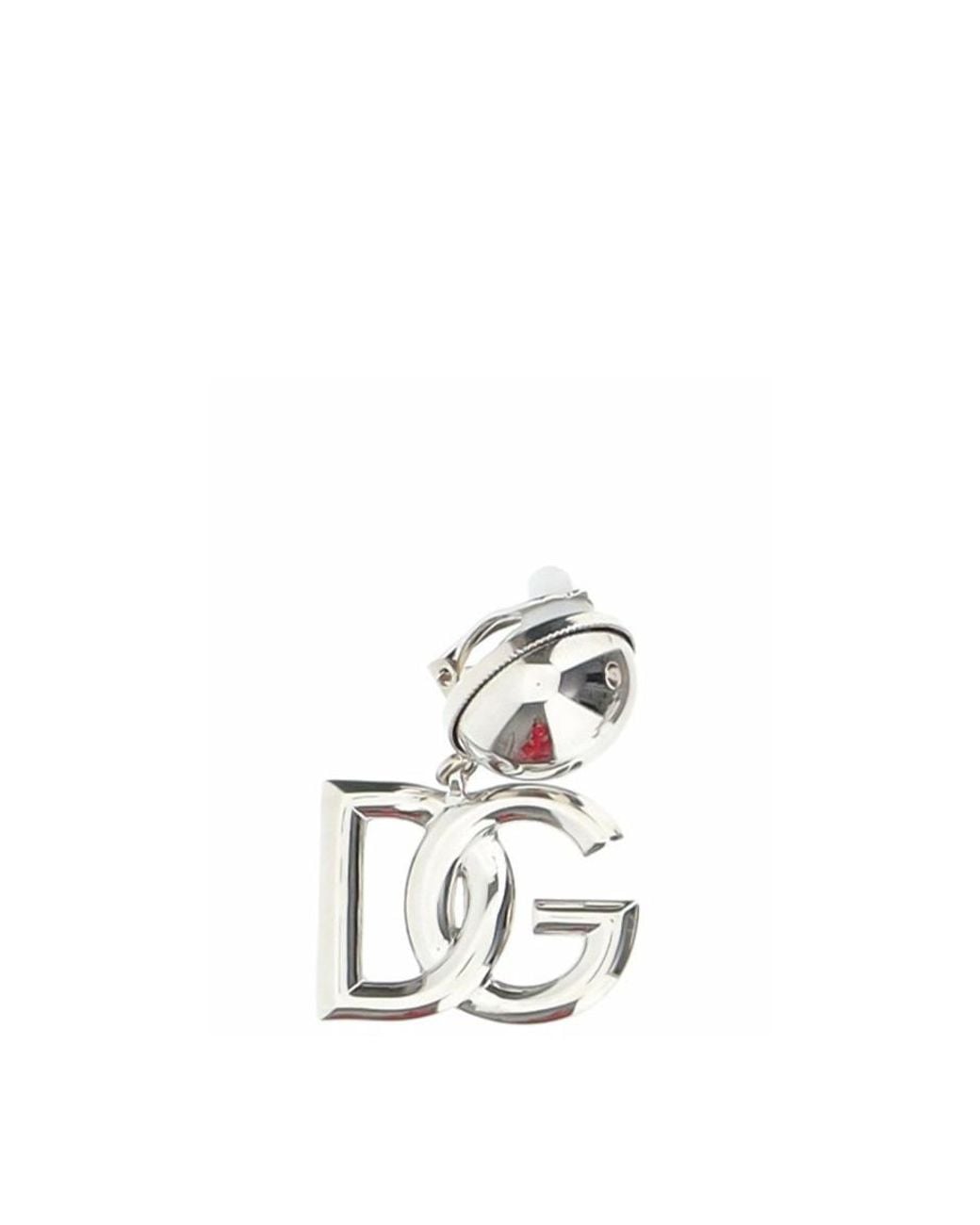 Dolce & Gabbana White Interlocking Logo Earrings