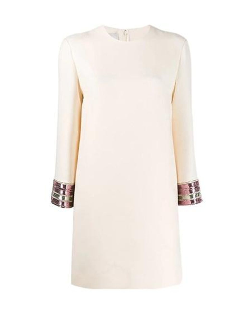 Valentino Natural Sequin Embroidered Mini Dress