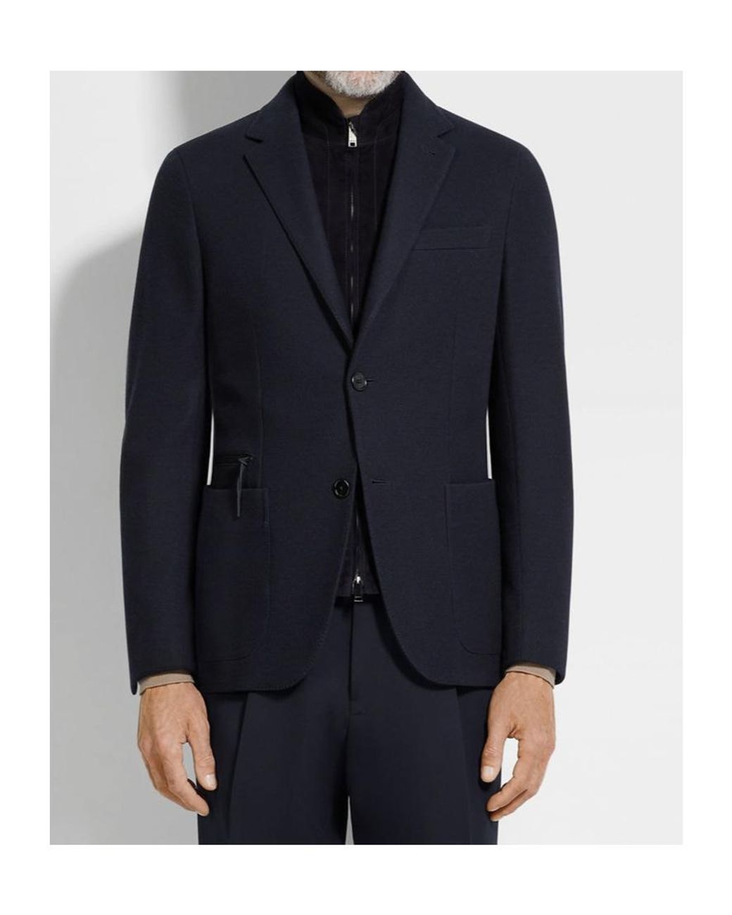Zegna Blue Layered Blazer for men