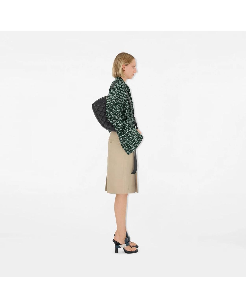 Burberry Green Monogram Printed Long Sleeved Shirt